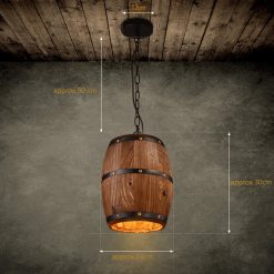 Wooden Wine Barrel Chandelier Tione - Felagro.com