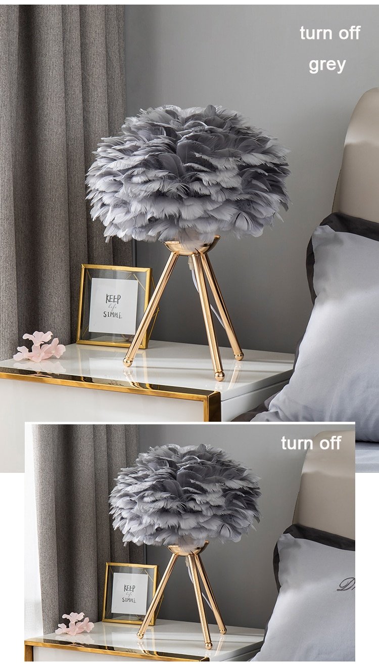 Feather Bedroom Table Lamp Vanoi - Felagro.com