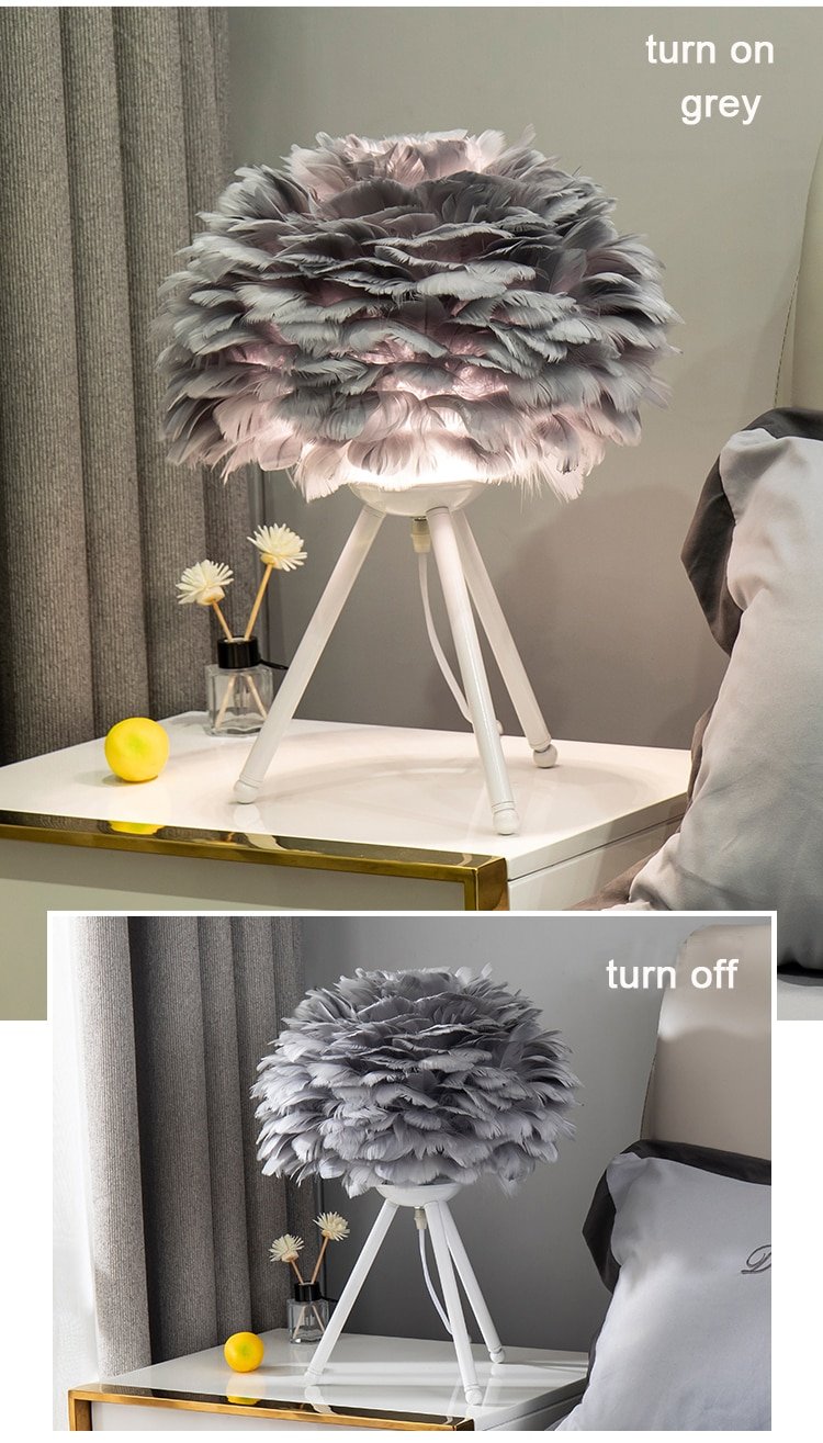 Feather Bedroom Table Lamp Vanoi - Felagro.com