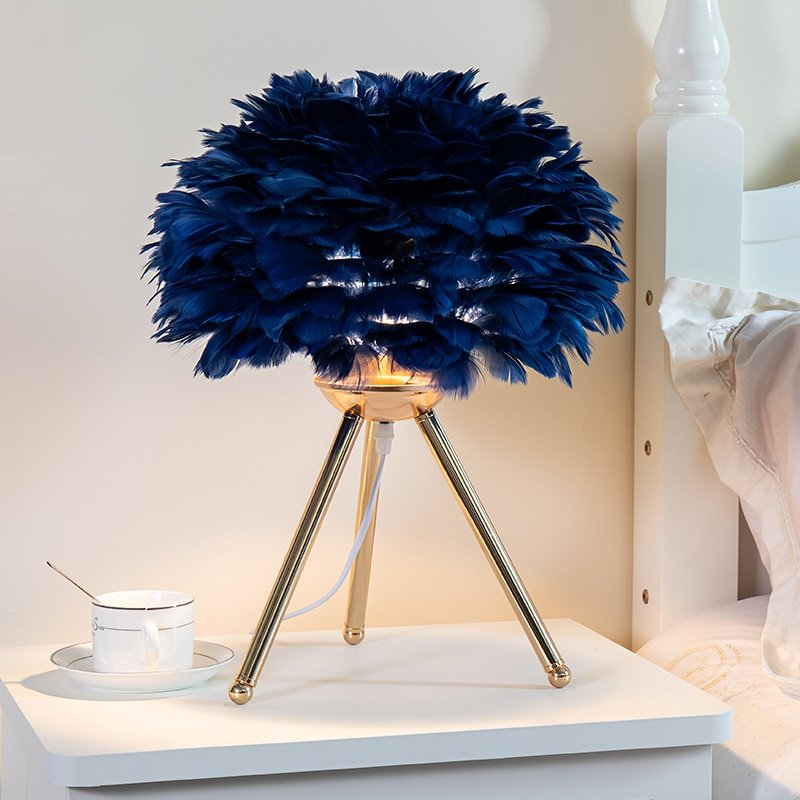 Feather Bedroom Table Lamp Vanoi - Felagro.com