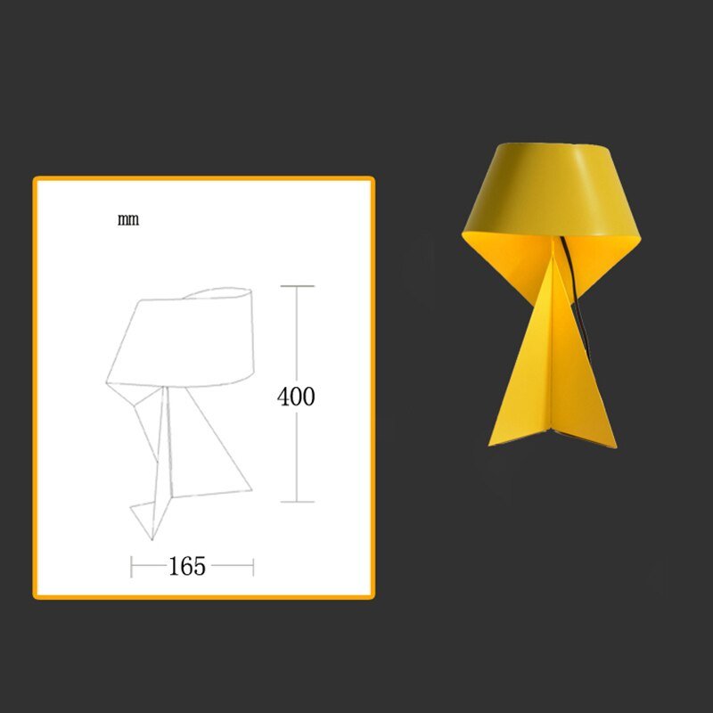Modern Led Table Lamp Nordic E27 Wrought Iron Origami Reading Lamp Living Room Decoration Bedroom Bedside Light Study Desk Lamps