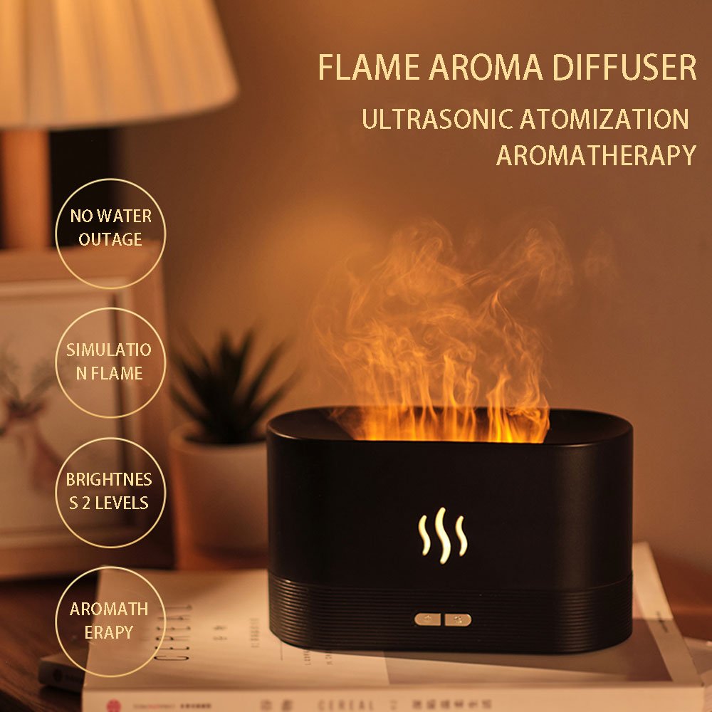 Aromatherapy Lamp with Flame Castor