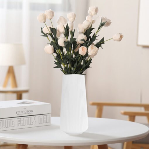 Plastic Flower Vase Decoration Home White Vase Imitation Ceramic Flower Pot Flower Basket Nordic Decoration Vases for Flowers - Felagro.com