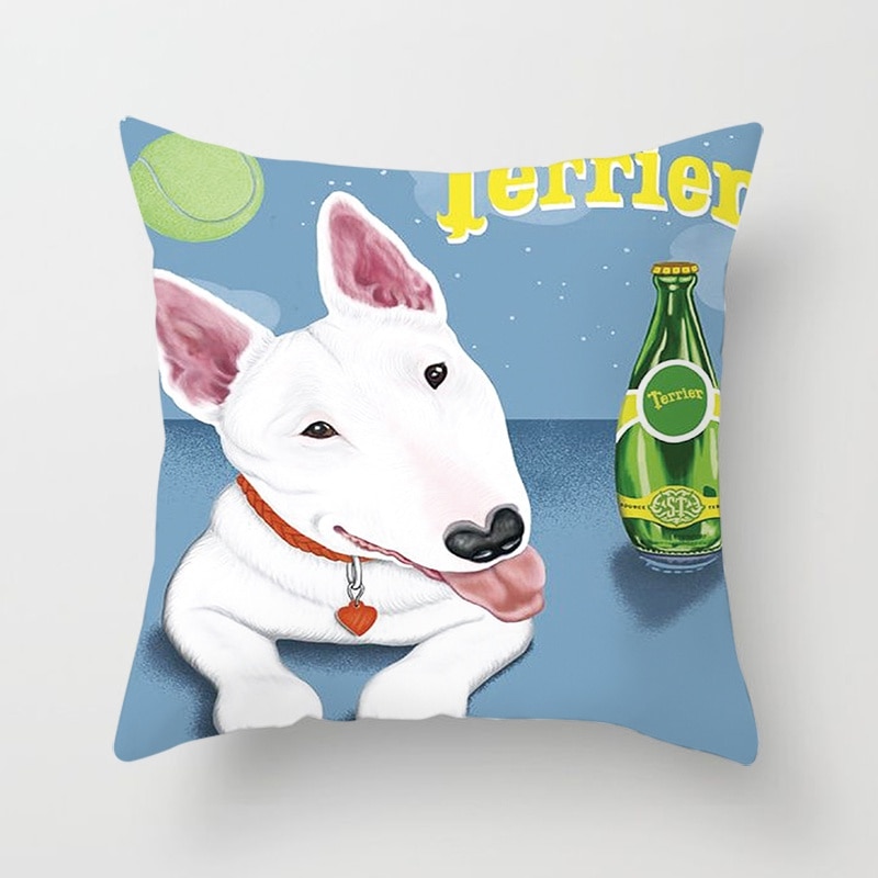 Cartoon Bull Terrier Pillow Isa