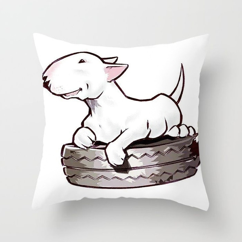 Cartoon Bull Terrier Pillow Isa