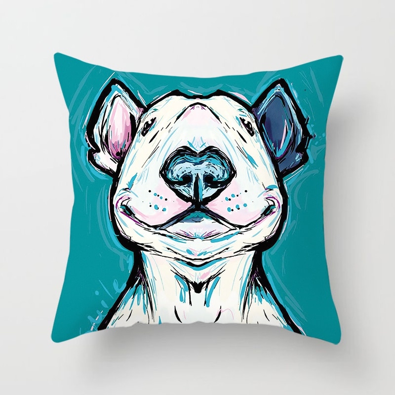 Cartoon Bull Terrier Pillow Isa