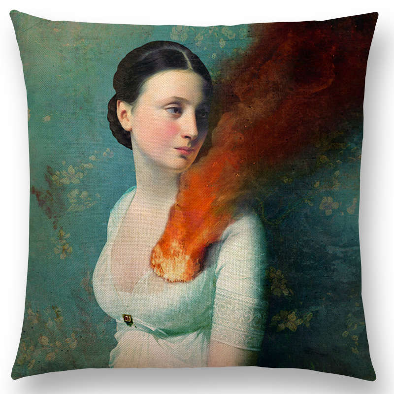 Pillow Case Elegant Lady Fantasy Aurora
