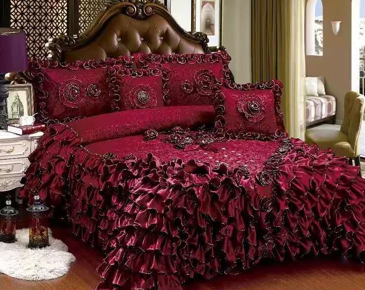 Wedding Lace Bedspread Bed Cover Set Barbara
