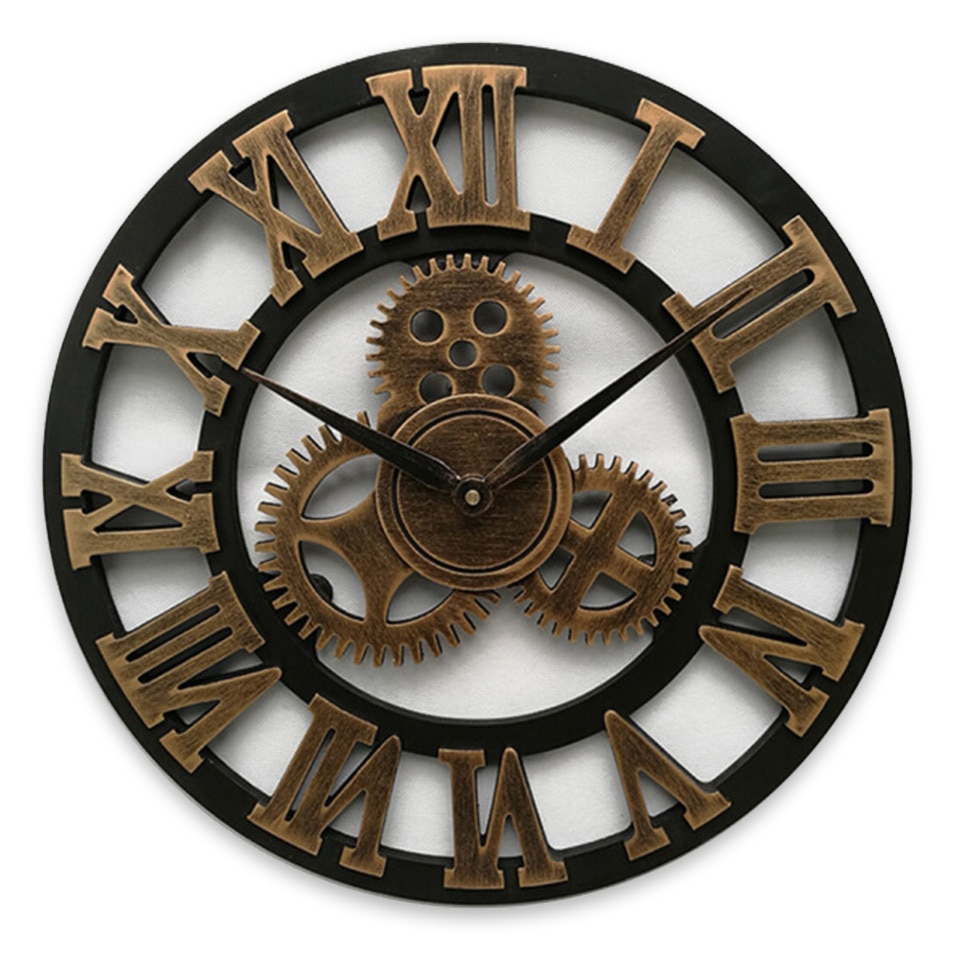 Wall Clock Large Wooden Vintage Suhail