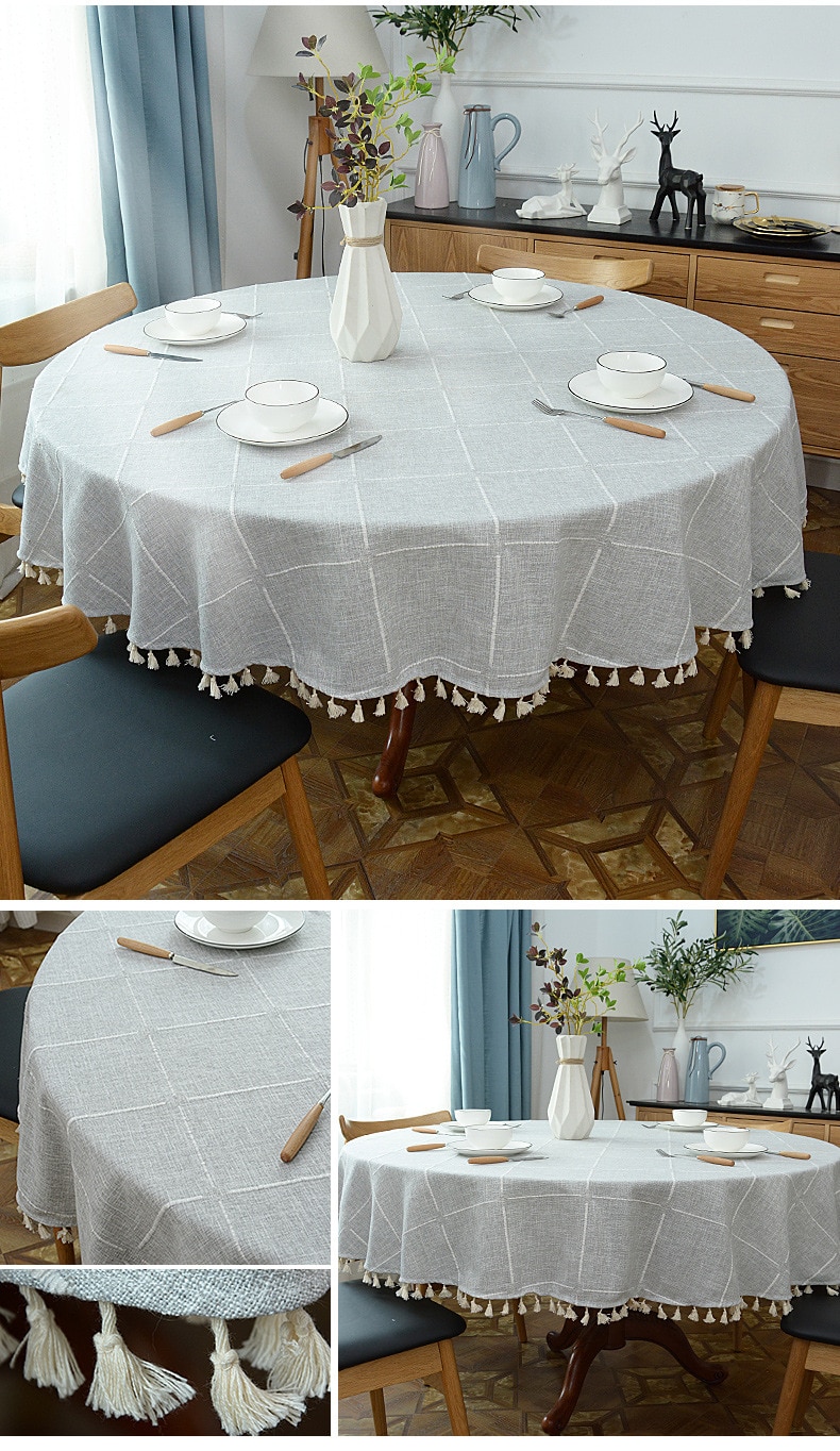 Linen Round Tablecloth Wedding Banquet Grand Nomenon
