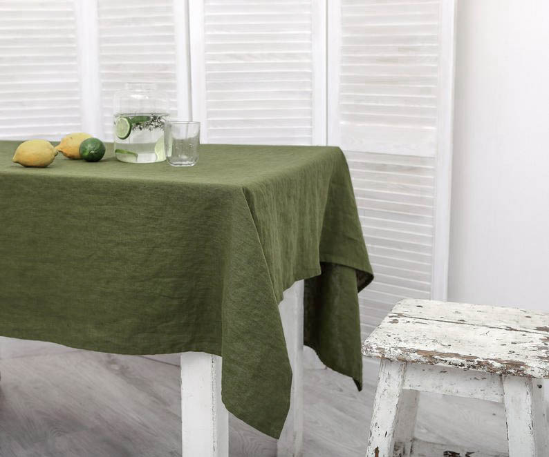 Pure Linen Solid Color Table Cover Bessanèse